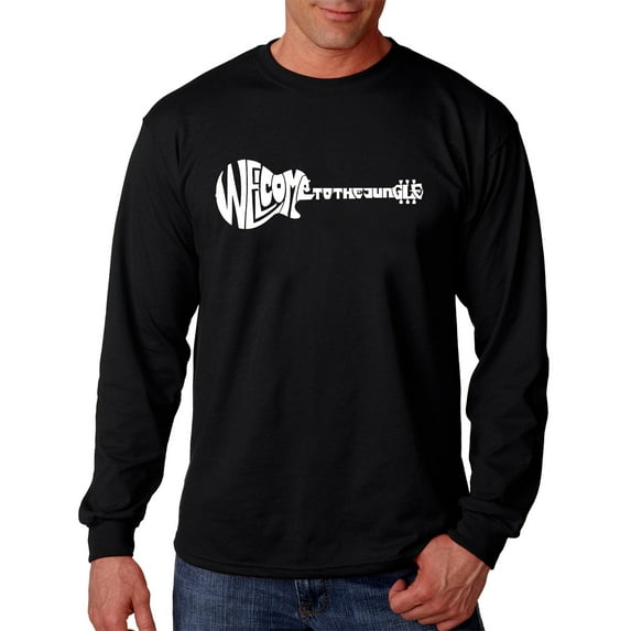 LA Pop Art Men's Word Art Long Sleeve T-shirt - Welcome to the Jungle