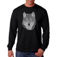 thumbnail image 1 of LA Pop Art Men's Word Art Long Sleeve T-shirt - Wolf, 1 of 2