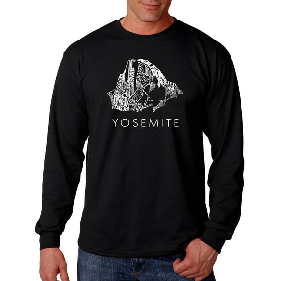 LA Pop Art Men's Word Art Long Sleeve T-shirt - Yosemite