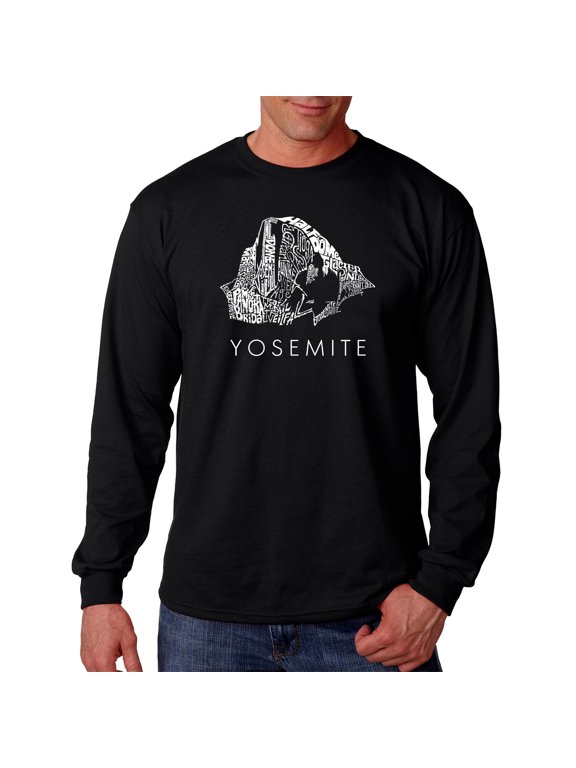Men's Word Art Long Sleeve T-shirt - Yosemite