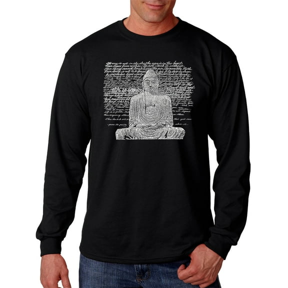 LA Pop Art Men's Word Art Long Sleeve T-shirt - Zen Buddha