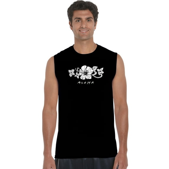 LA Pop Art Men's Word Art Sleeveless T-shirt - ALOHA