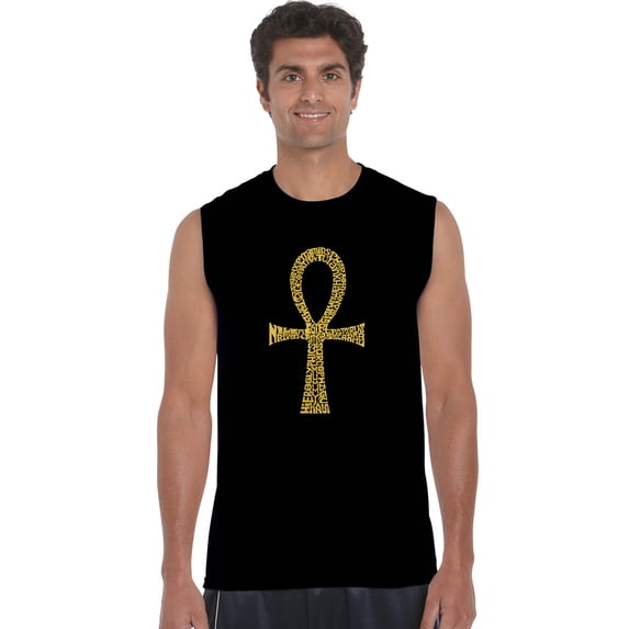 LA Pop Art Men's Word Art Sleeveless T-shirt - ANKH