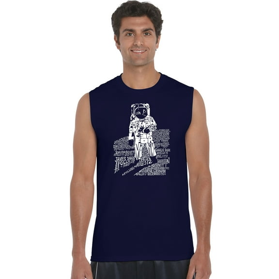 LA Pop Art Men's Word Art Sleeveless T-shirt - ASTRONAUT
