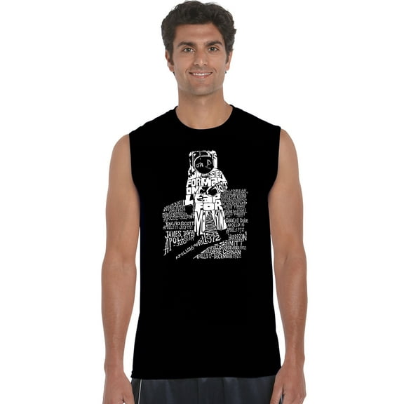 LA Pop Art Men's Word Art Sleeveless T-shirt - ASTRONAUT