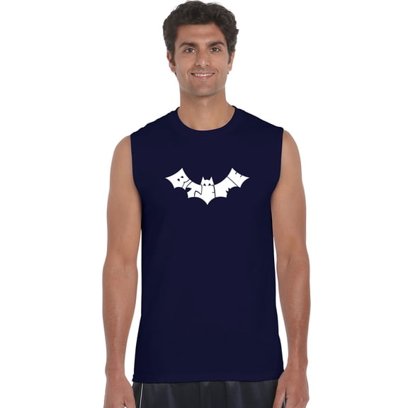 LA Pop Art Men's Word Art Sleeveless T-shirt - BAT - BITE ME