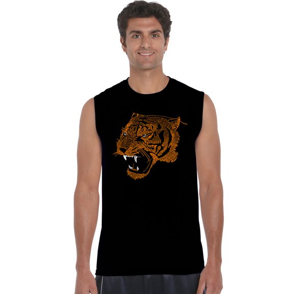 LA Pop Art Men's Word Art Sleeveless T-shirt - Beast Mode