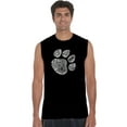 thumbnail image 1 of LA Pop Art Men's Word Art Sleeveless T-shirt - Cat Paw, 1 of 2