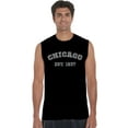 thumbnail image 1 of LA Pop Art Men's Word Art Sleeveless T-shirt - Chicago 1837, 1 of 2