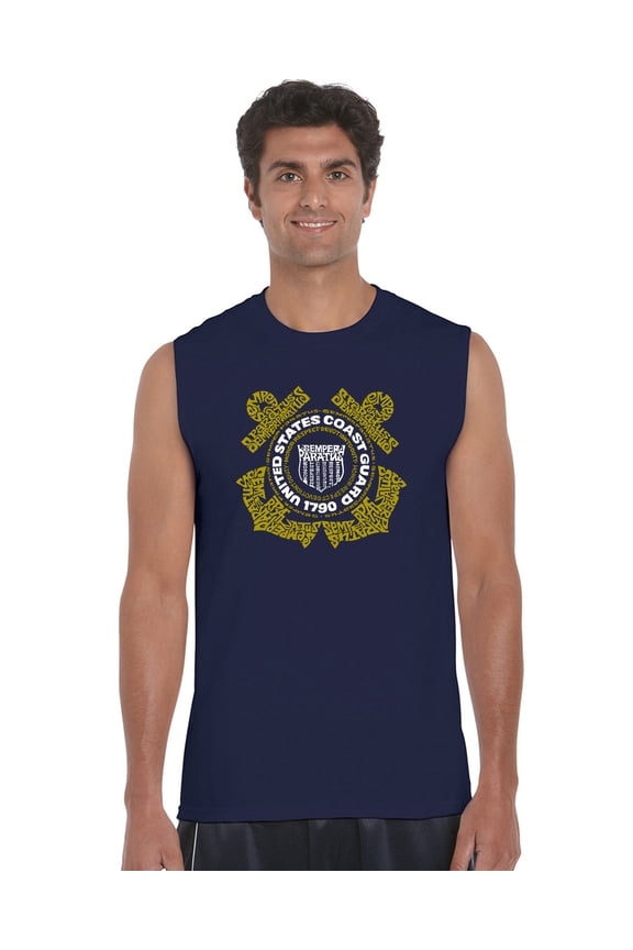Men's Word Art Sleeveless T-shirt - Coast Guard