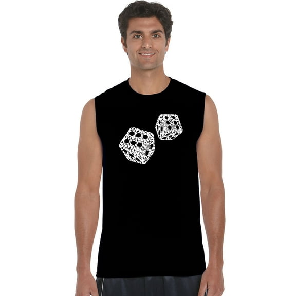 LA Pop Art Men's Word Art Sleeveless T-shirt - DIFFERENT ROLLS THROWN IN THE GAME OF CRAPS
