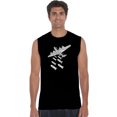 thumbnail image 1 of LA Pop Art Men's Word Art Sleeveless T-shirt - DROP BEATS NOT BOMBS, 1 of 2
