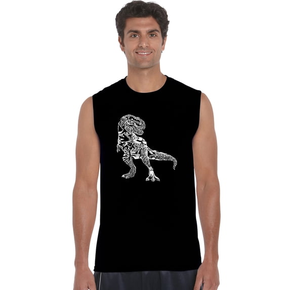 LA Pop Art Men's Word Art Sleeveless T-shirt - Dino Pics