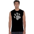 thumbnail image 1 of LA Pop Art Men's Word Art Sleeveless T-shirt - Dog Paw, 1 of 2
