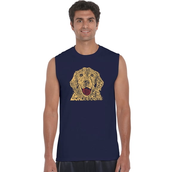 LA Pop Art Men's Word Art Sleeveless T-shirt - Dog