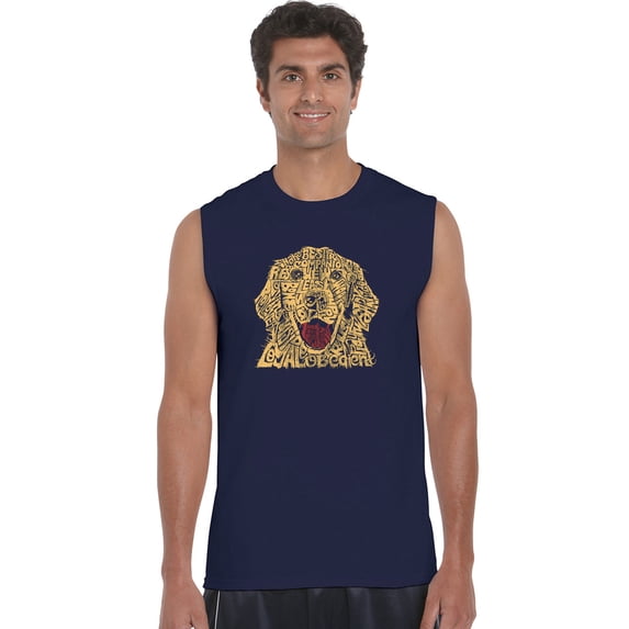 LA Pop Art Men's Word Art Sleeveless T-shirt - Dog