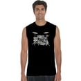 thumbnail image 1 of LA Pop Art Men's Word Art Sleeveless T-shirt - Drums, 1 of 2