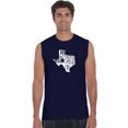 thumbnail image 1 of LA Pop Art Men's Word Art Sleeveless T-shirt - Everything is Bigger in Texas, 1 of 2