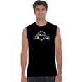 thumbnail image 1 of LA Pop Art Men's Word Art Sleeveless T-shirt - Finger Heart, 1 of 2