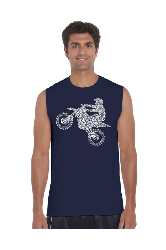 Men's Word Art Sleeveless T-shirt - Freestyle Motocross - FMX