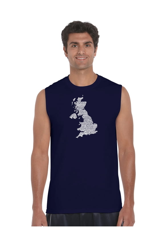 Men's Word Art Sleeveless T-shirt - GOD SAVE THE QUEEN