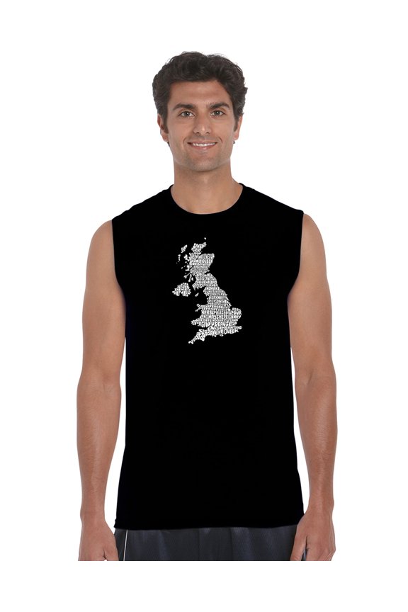 Men's Word Art Sleeveless T-shirt - GOD SAVE THE QUEEN