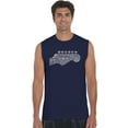 thumbnail image 1 of LA Pop Art Men's Word Art Sleeveless T-shirt - Guitar Head, 1 of 2