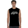 thumbnail image 1 of LA Pop Art Men's Word Art Sleeveless T-shirt - Guitar Head, 1 of 2