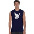 thumbnail image 1 of LA Pop Art Men's Word Art Sleeveless T-shirt - Heavy Metal, 1 of 2