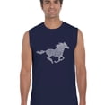 thumbnail image 1 of LA Pop Art Men's Word Art Sleeveless T-shirt - Horse Breeds, 1 of 2