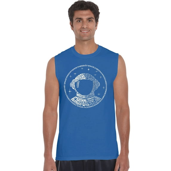 LA Pop Art Men's Word Art Sleeveless T-shirt - I Need My Space Astronaut