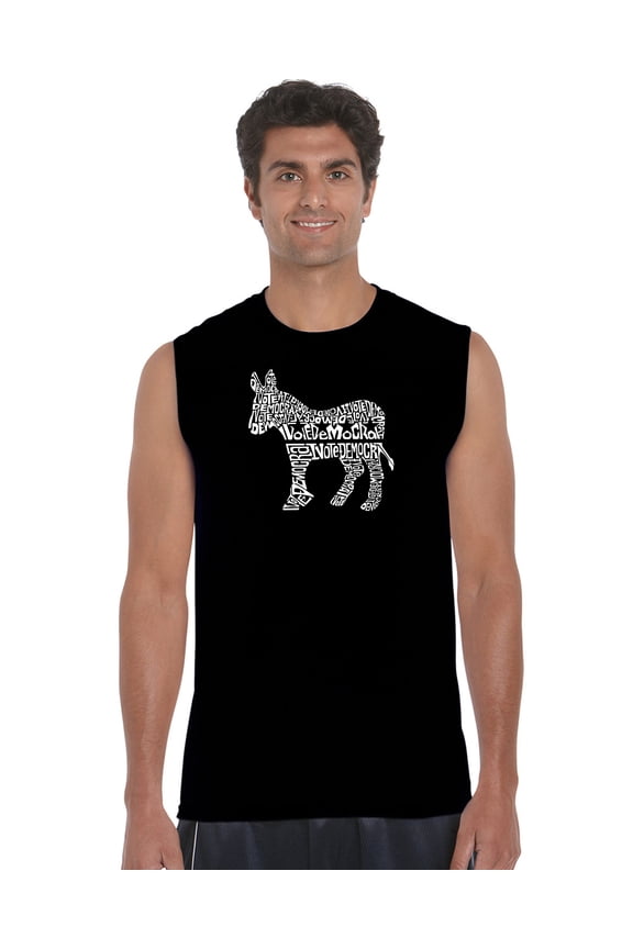 Men's Word Art Sleeveless T-shirt - I Vote Democrat