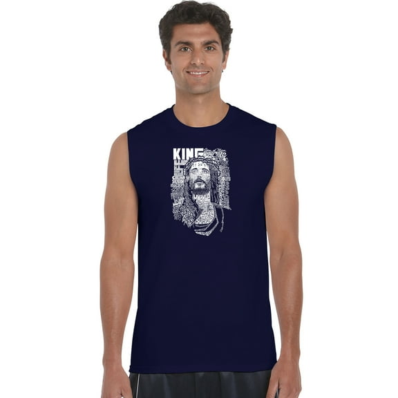 LA Pop Art Men's Word Art Sleeveless T-shirt - JESUS