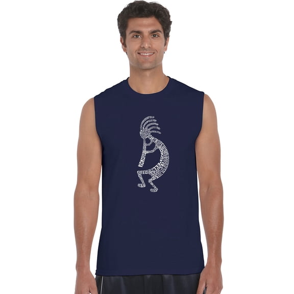 LA Pop Art Men's Word Art Sleeveless T-shirt - Kokopelli