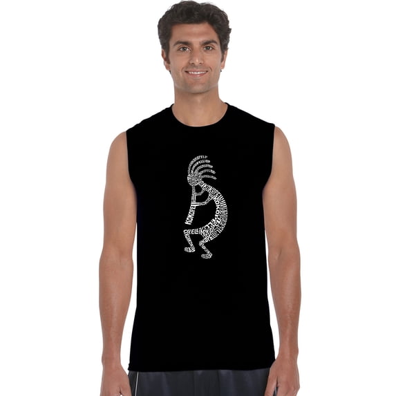 LA Pop Art Men's Word Art Sleeveless T-shirt - Kokopelli