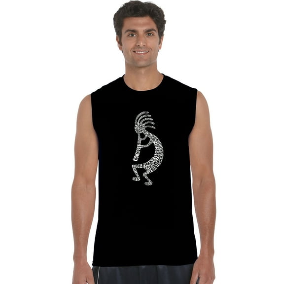LA Pop Art Men's Word Art Sleeveless T-shirt - Kokopelli