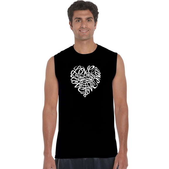 LA Pop Art Men's Word Art Sleeveless T-shirt - LOVE