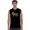 thumbnail image 1 of LA Pop Art Men's Word Art Sleeveless T-shirt - Lion, 1 of 2