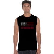 LA Pop Art Men's Word Art Sleeveless T-shirt - Maga Flag
