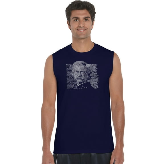 LA Pop Art Men's Word Art Sleeveless T-shirt - Mark Twain