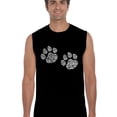 thumbnail image 1 of LA Pop Art Men's Word Art Sleeveless T-shirt - Meow Cat Prints, 1 of 2