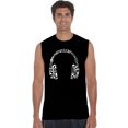 thumbnail image 1 of LA Pop Art Men's Word Art Sleeveless T-shirt - Music Note Headphones, 1 of 2
