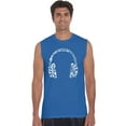 thumbnail image 1 of LA Pop Art Men's Word Art Sleeveless T-shirt - Music Note Headphones, 1 of 2