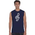 thumbnail image 1 of LA Pop Art Men's Word Art Sleeveless T-shirt - Music Note, 1 of 2