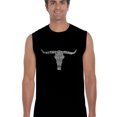 thumbnail image 1 of LA Pop Art Men's Word Art Sleeveless T-shirt - Names of Legendary Outlaws, 1 of 2
