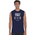 thumbnail image 1 of LA Pop Art Men's Word Art Sleeveless T-shirt - Owl, 1 of 2