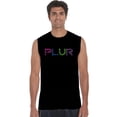 thumbnail image 1 of LA Pop Art Men's Word Art Sleeveless T-shirt - PLUR, 1 of 2