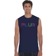 thumbnail image 1 of LA Pop Art Men's Word Art Sleeveless T-shirt - PLUR, 1 of 2