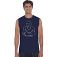 thumbnail image 1 of LA Pop Art Men's Word Art Sleeveless T-shirt - POSITIVE WISHES, 1 of 2