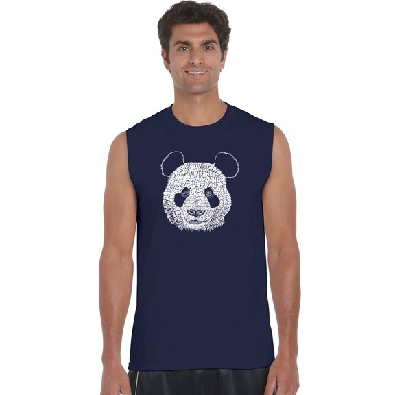 LA Pop Art Men's Word Art Sleeveless T-shirt - Panda